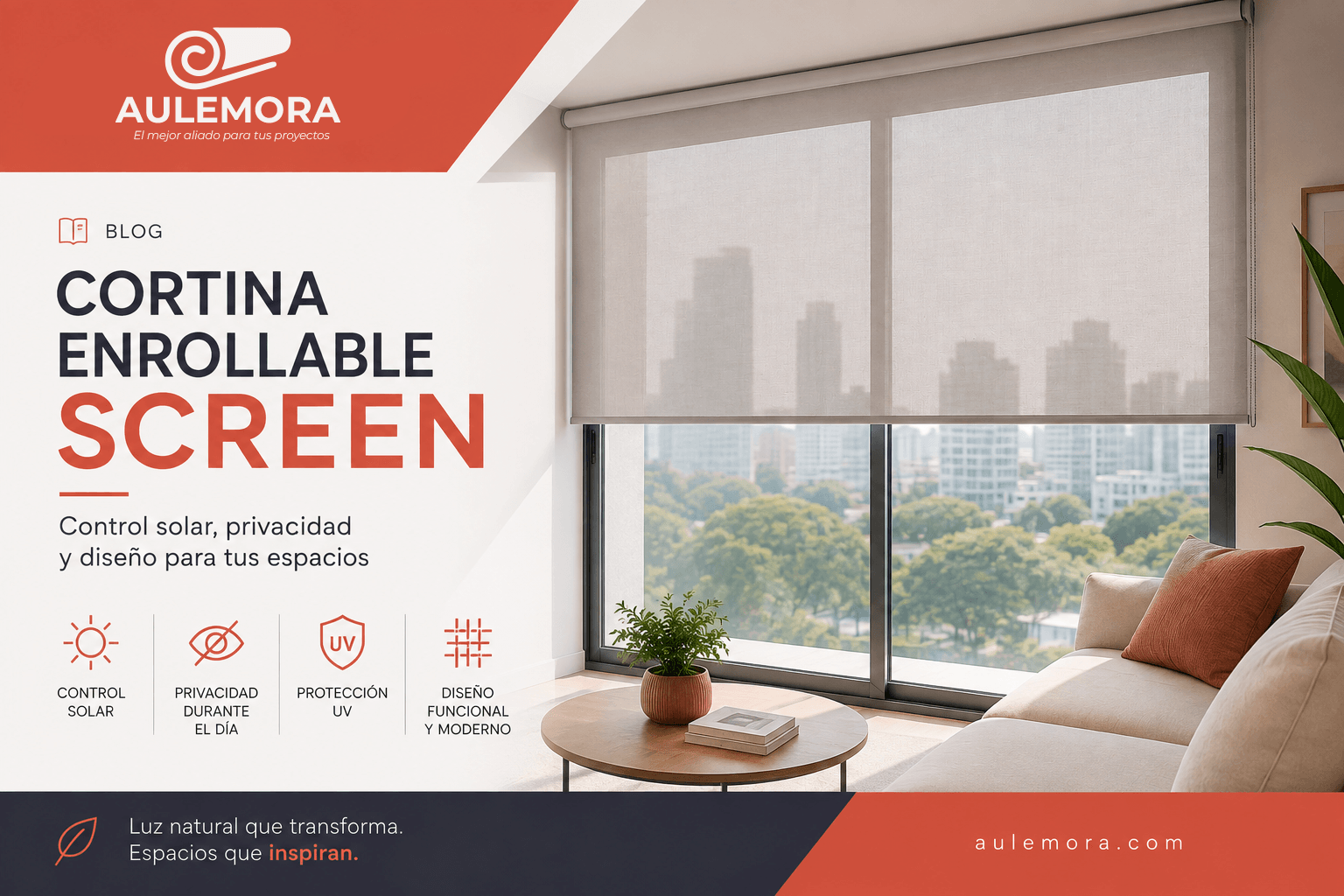 Cortina enrollable screen